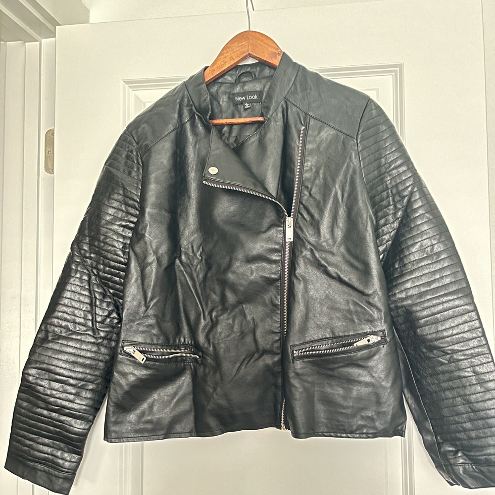 New Look Quilted Black Leather Jacket